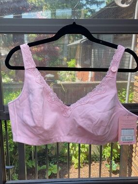 Penningtons Light Pink Lace-Trim Wireless Bra